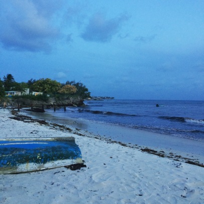 beach at fish fry in Barbados